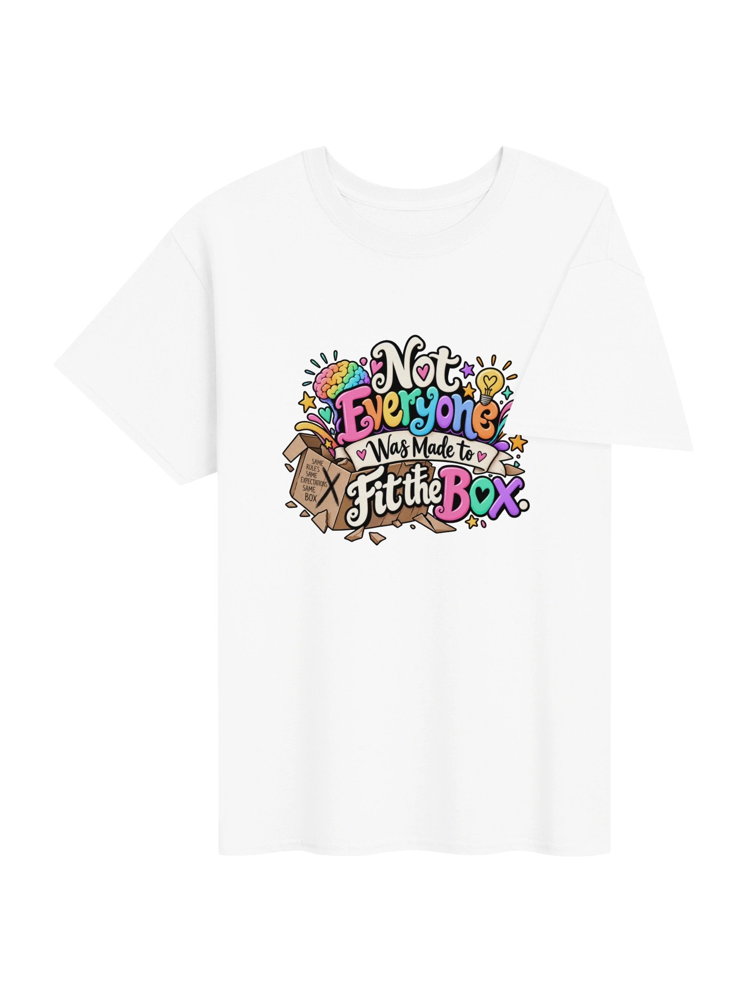 Not Everyone was made to fit in the box White Tshirt product image (4)