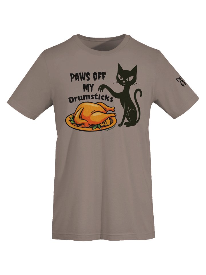 Paws off my Drumsticks Thanksgiving Cat T-Shirt product image (2)