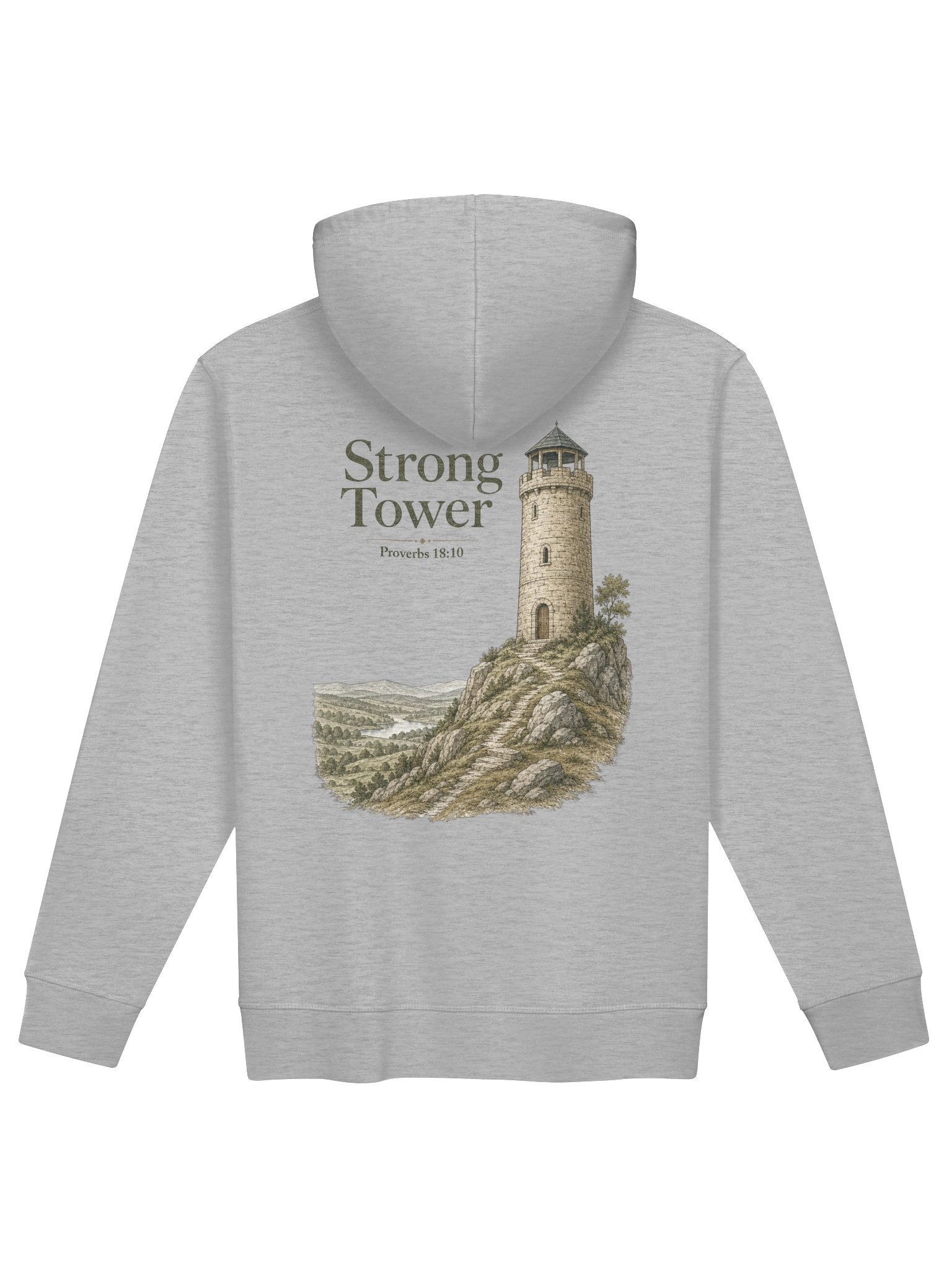 Proverbs 18:10 The Name of the Lord Is a Strong Tower Christian Hoodie product image (1)