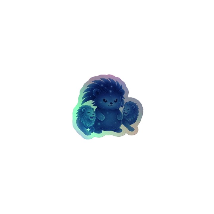Zodiac hedgie Leo holographic sticker product image (1)