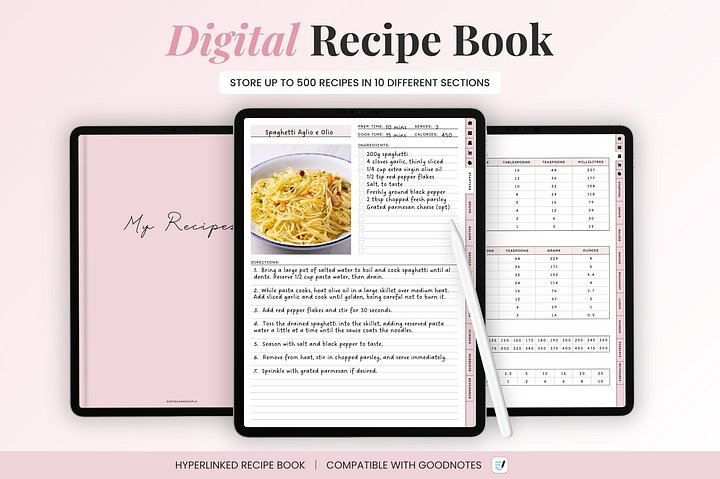 Digital Recipe Book - Pink product image (1)