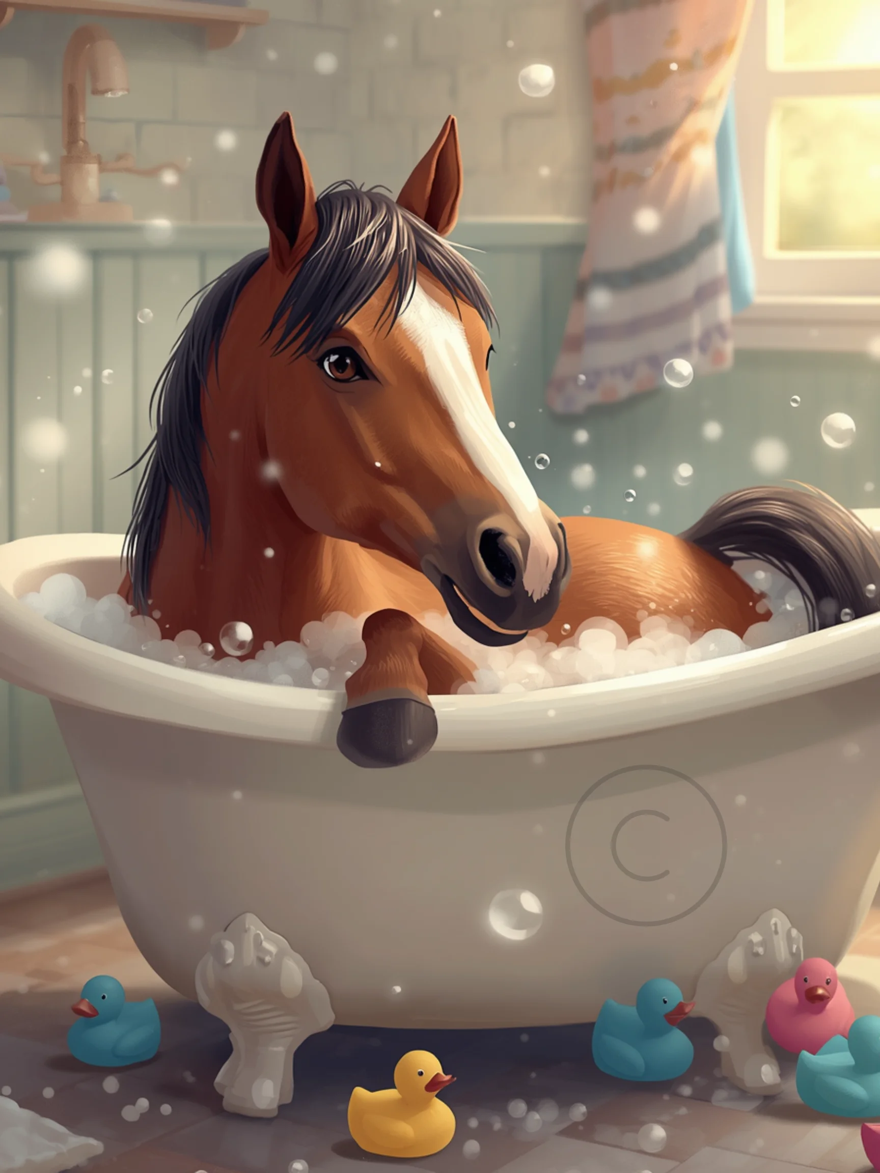 Horse in a Bathtub Poster product image (1)