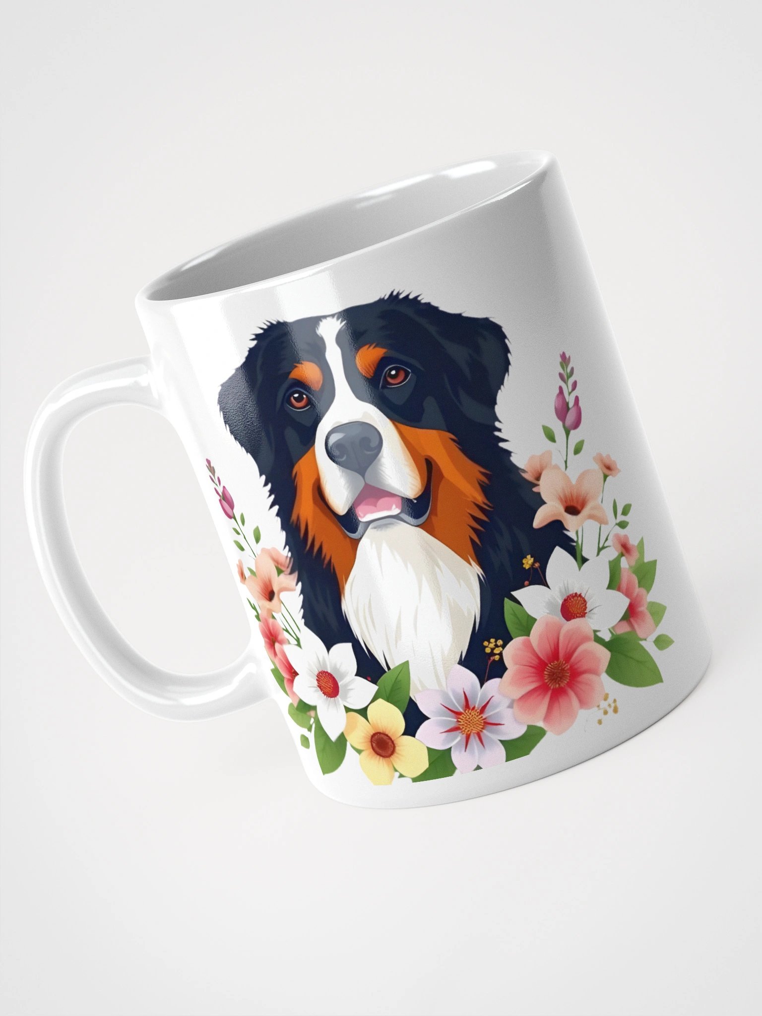 Floral Bernese Mountain Dog Mug product image (7)