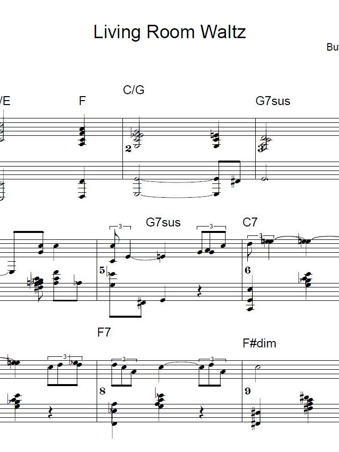 Living Room Waltz - Blues piano - Piano sheet music product image (1)
