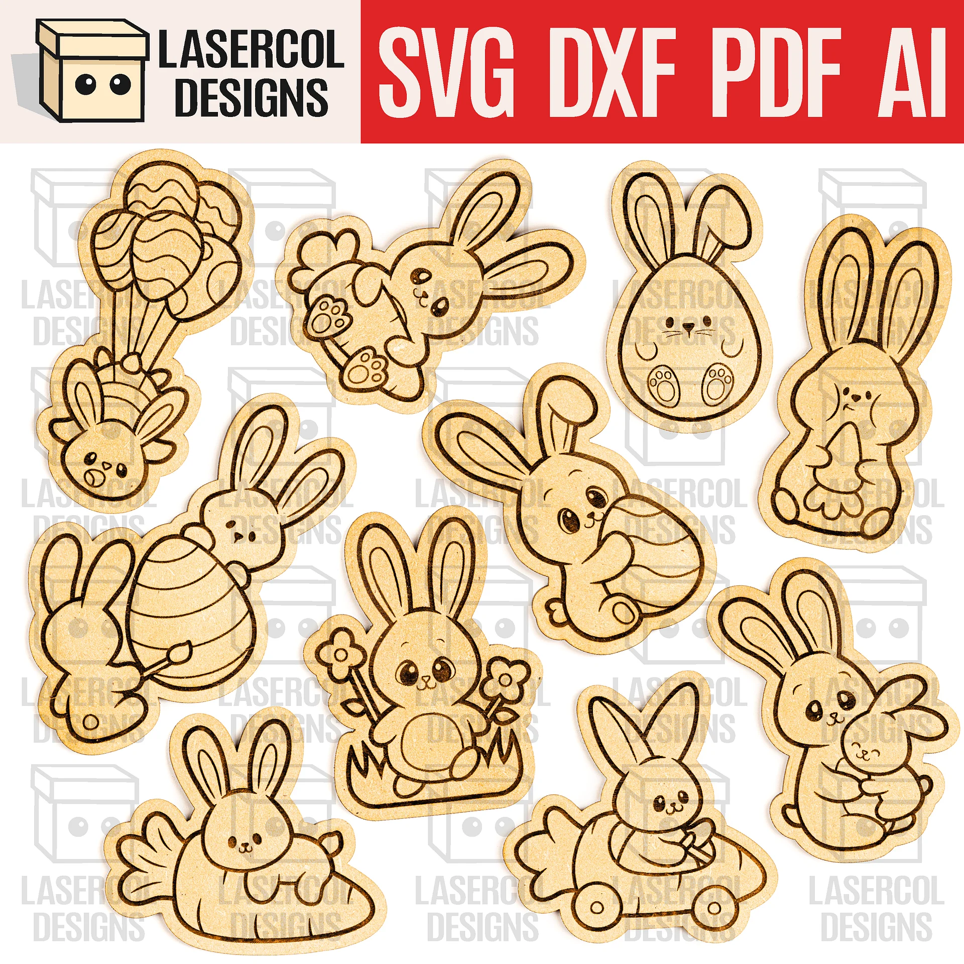 Easter Bunny DIY Paint Kit (+80 Bundle) - Laser Cut Files product image (10)