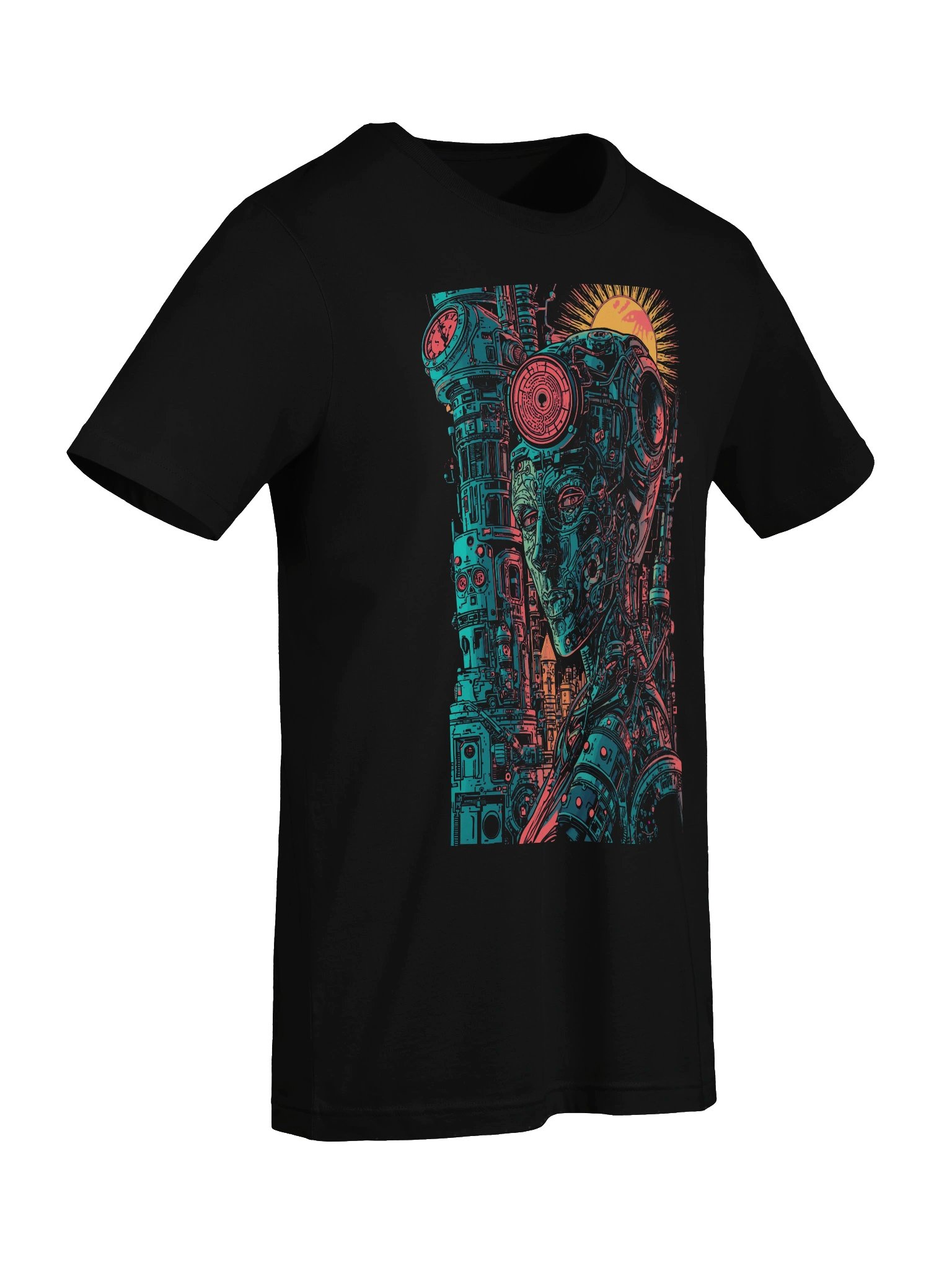 Neon Cyborg Sun Lightweight T-Shirt product image (2)