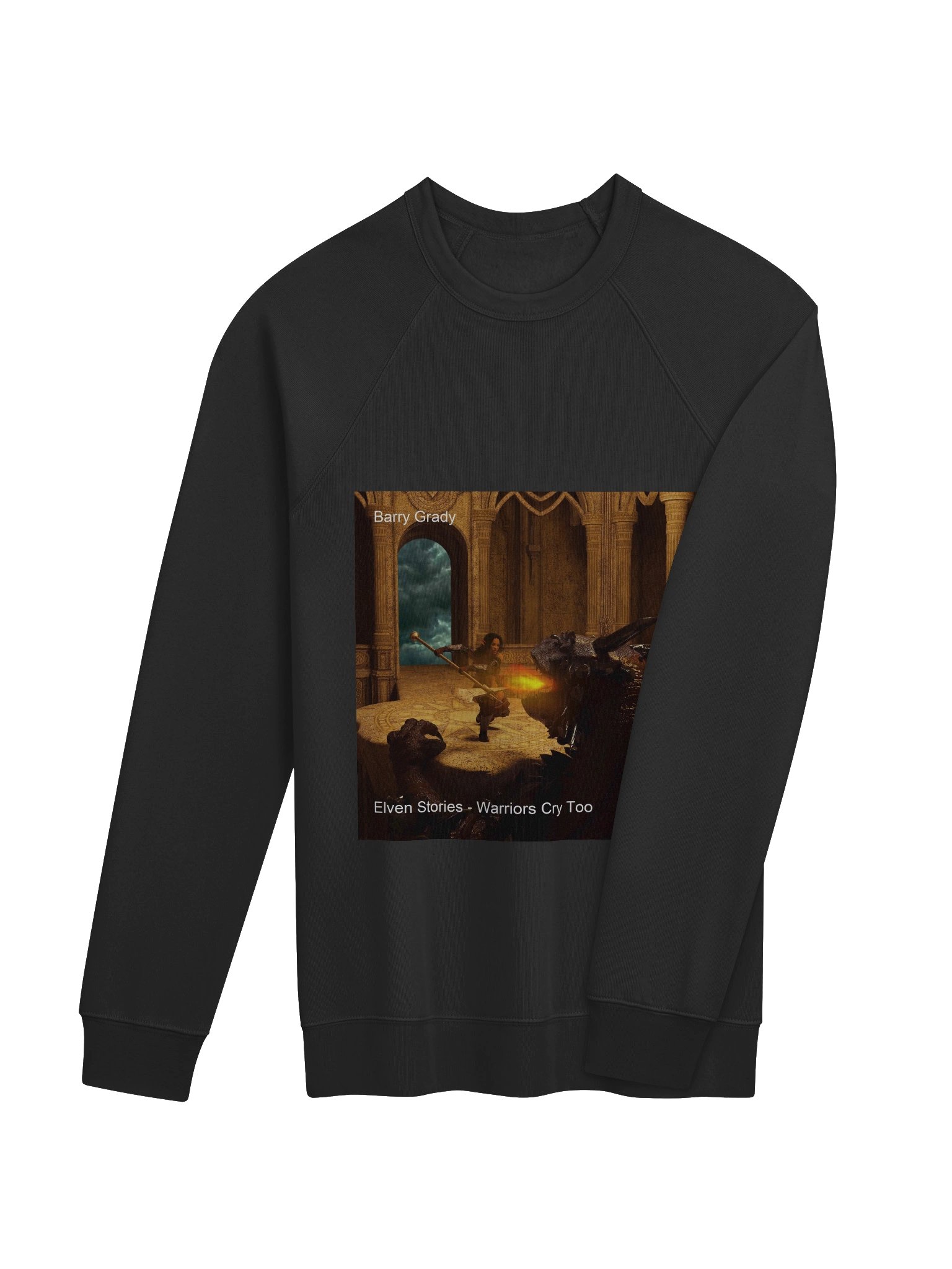 'Elven Stories - Warriors Cry Too' - Unisex Raglan Sweatshirt product image (4)