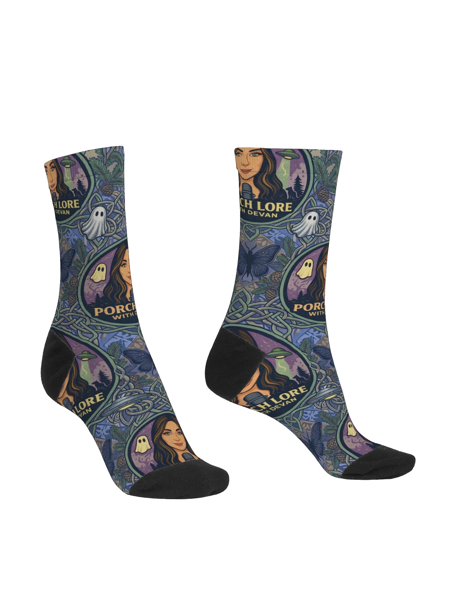 PORCH LORE DEVAN PERIWINKLE MOTH SOCKS product image (3)