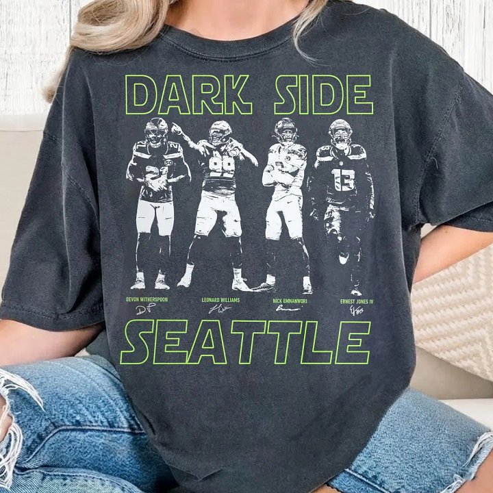 Seattle Dark Side Defense T-Shirt - Witherspoon & Leonard Williams Vintage Football Tee - Seattle Legion Era Inspired Bootleg Shirt product image (1)