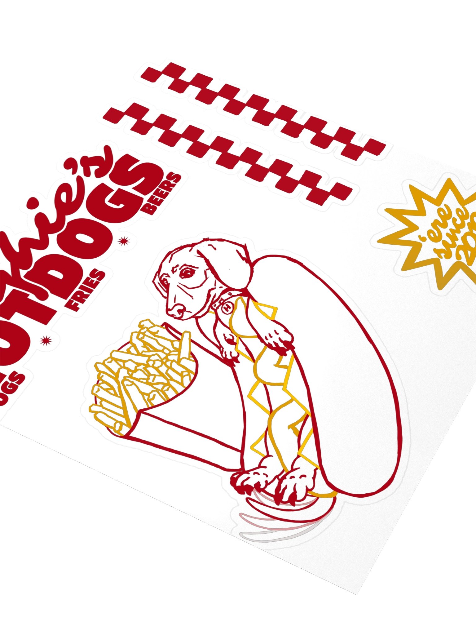 Hughie’s Hotdogs Retro Dog Sticker product image (3)