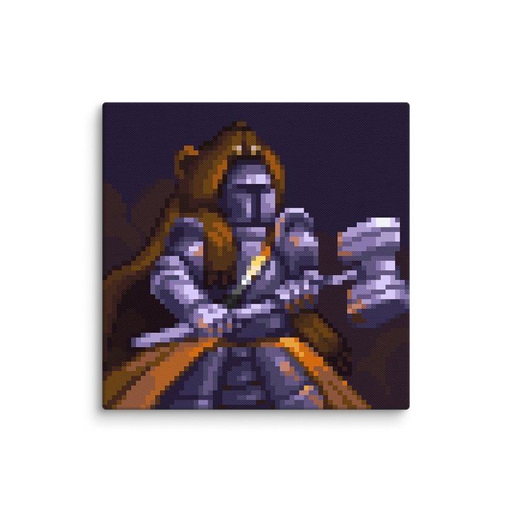 Bear Knight Pixel Art Canvas Print product image (1)