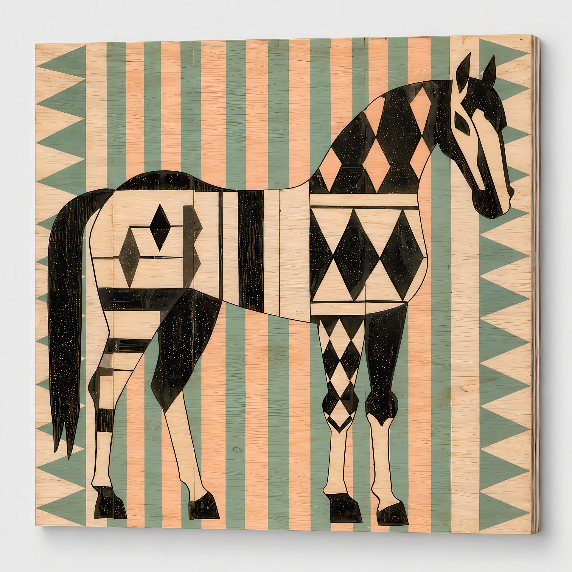 Desert Harlequin | Birch Wood Folk Art | Wall Decor | 24x24″ (60x60 cm) product image (5)