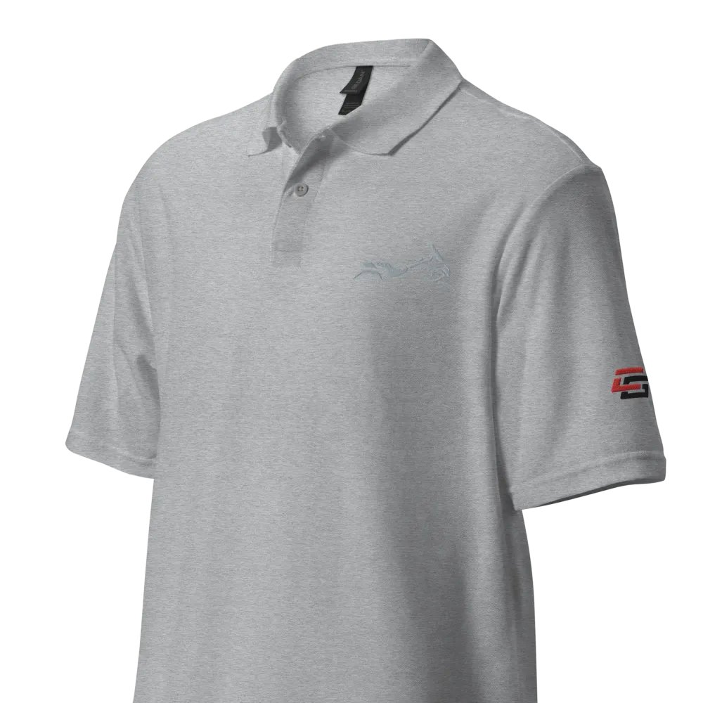 Shadow Bagger Embroidered Polo Shirt in White or Grey product image (3)