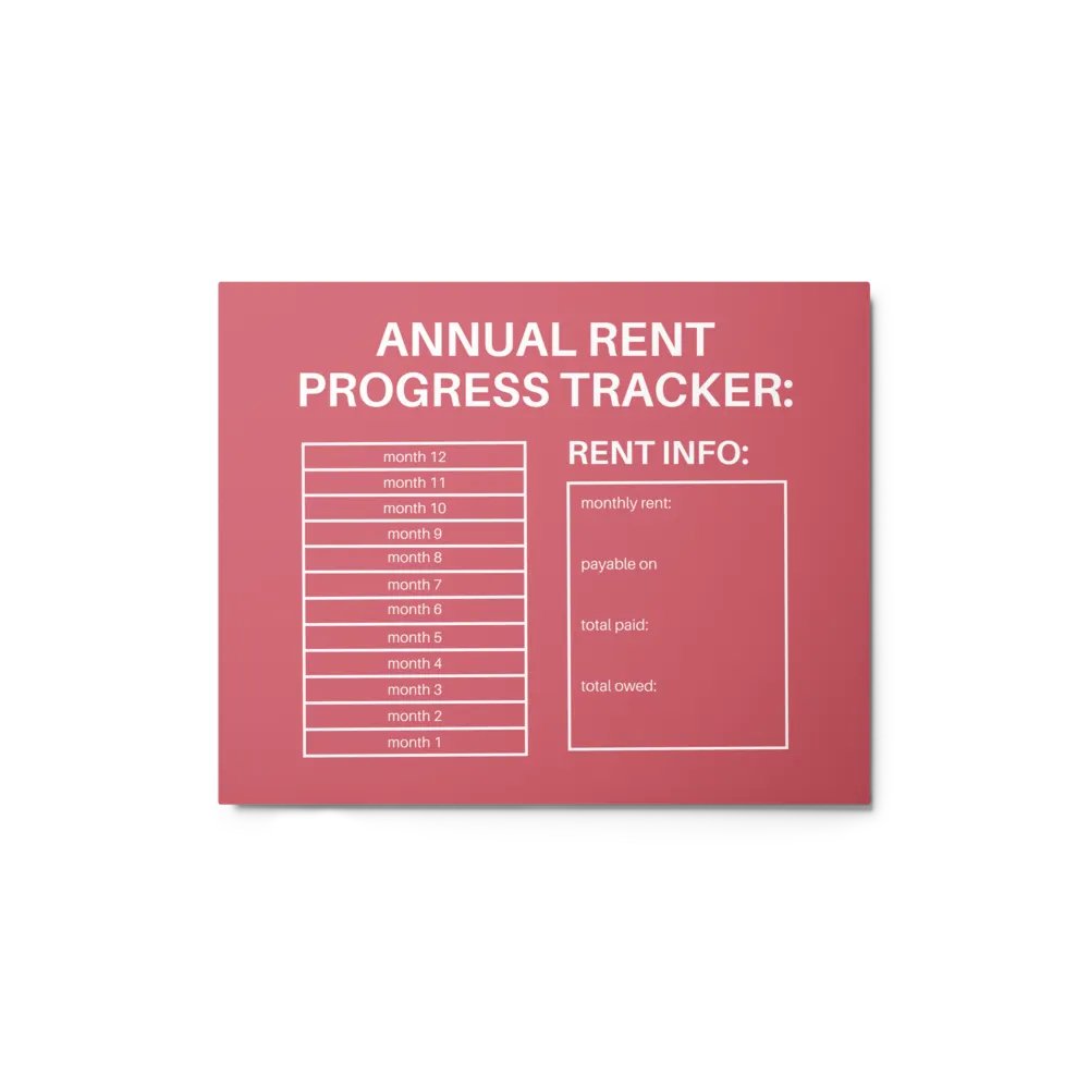 ANNUAL RENT TRACKER (white design 1) product image (1)