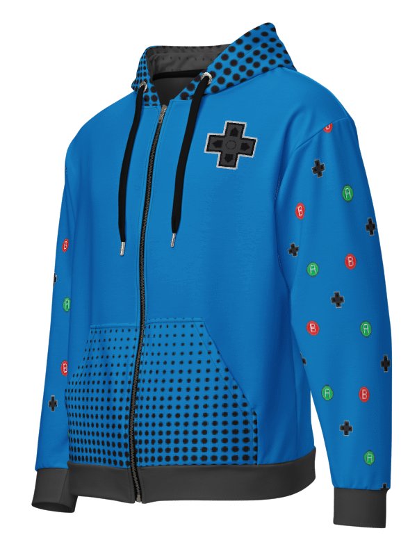 🎮 Retro GamePad Hoodie – Classic Blue Pixel Edition product image (2)