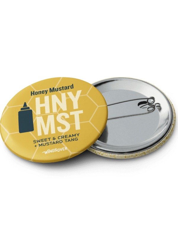 5pc Button Set - Sauces - Honey Mustard, Garlic Parm, Lemon Pepper, Honey BBQ and Cajun Voodoo product image (2)