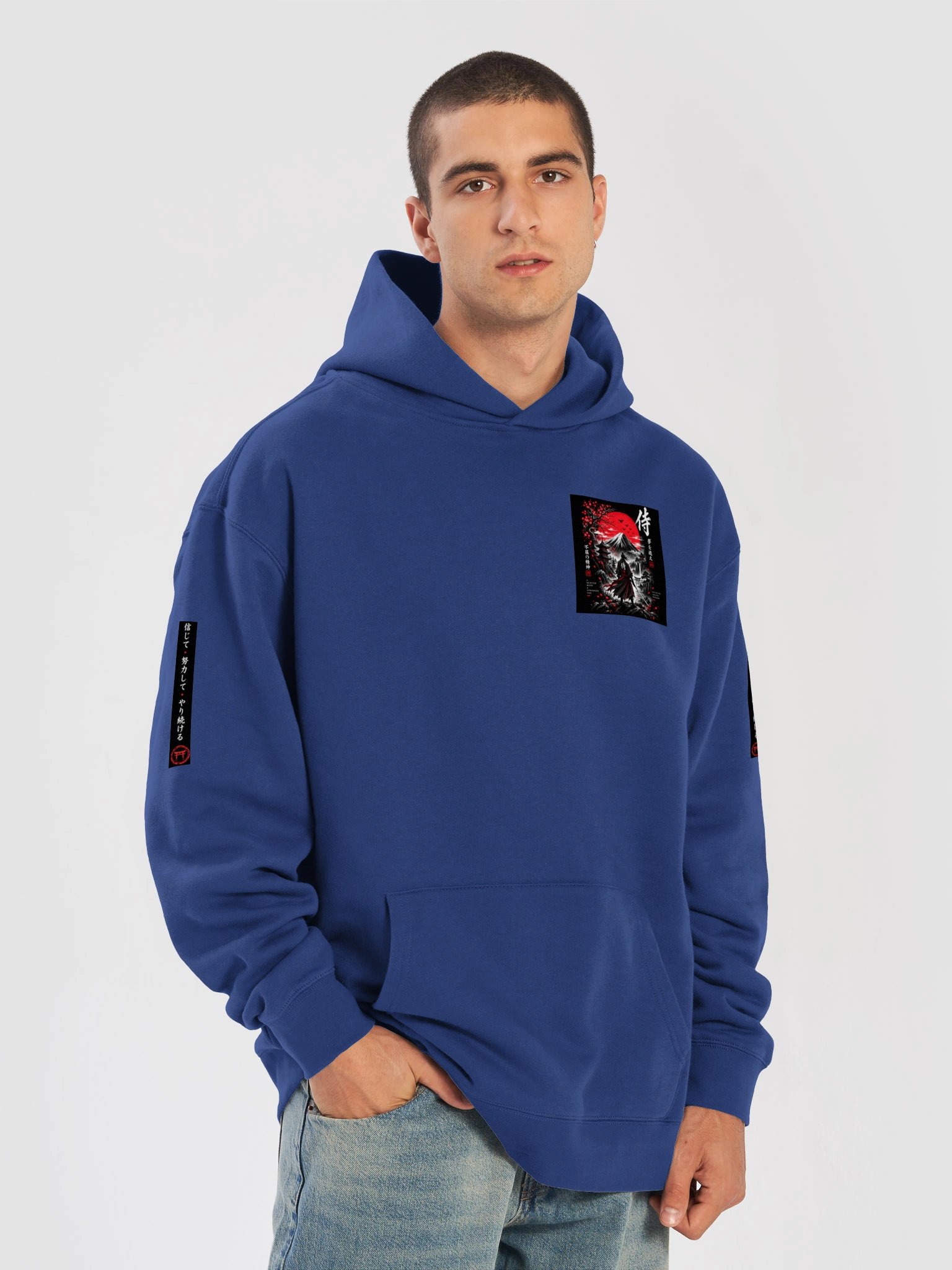 Japanese Samurai Hoodie – Red Sun Mountain Graphic Streetwear Hoodie product image (55)