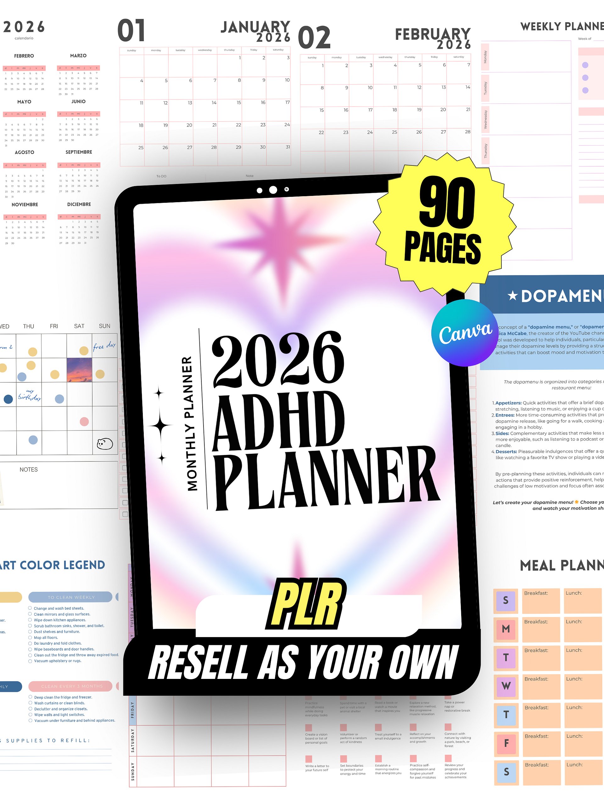 ADHD Planner Digital & Printable | PLR/MRR Ebook product image (1)