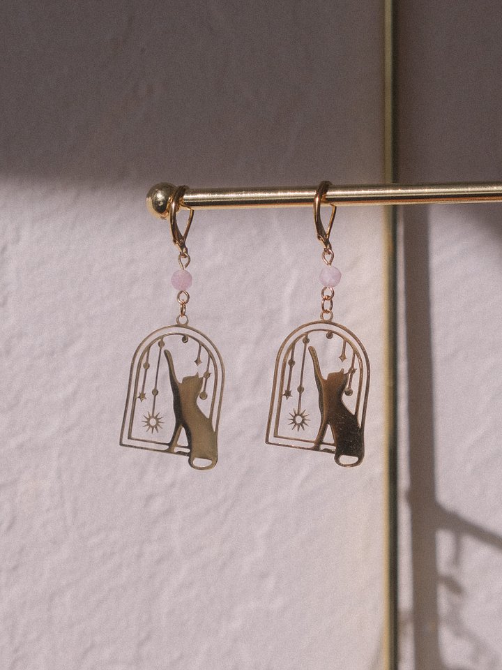 Celestial cat - Kunzite earrings product image (1)