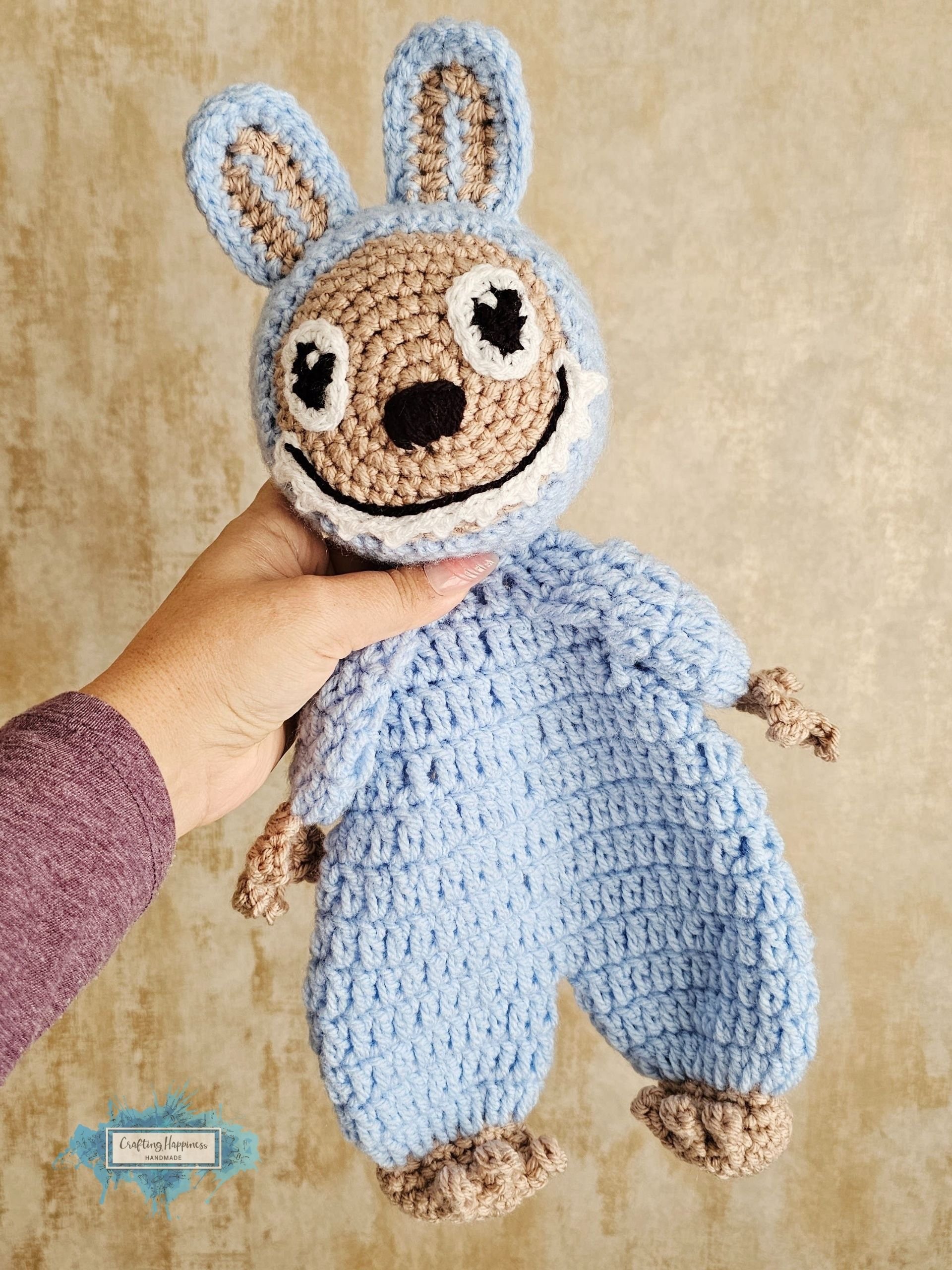 Bunny Ragdoll Crochet Pattern | Toothy Smile Amigurumi Toy | Plushie Snuggler (PDF) product image (8)