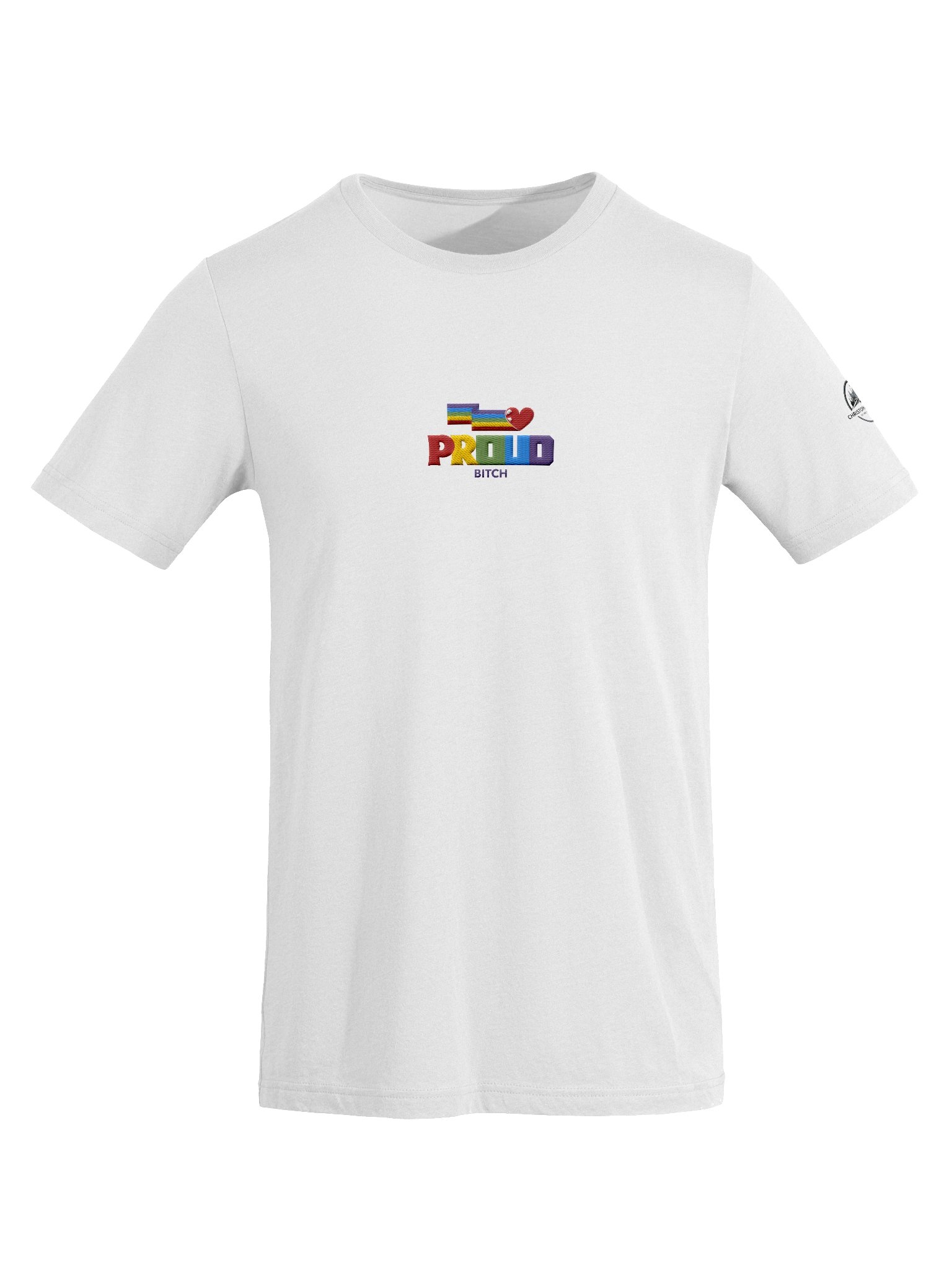 Embroidered Proud Bitch Rainbow Graphic Tee product image (3)