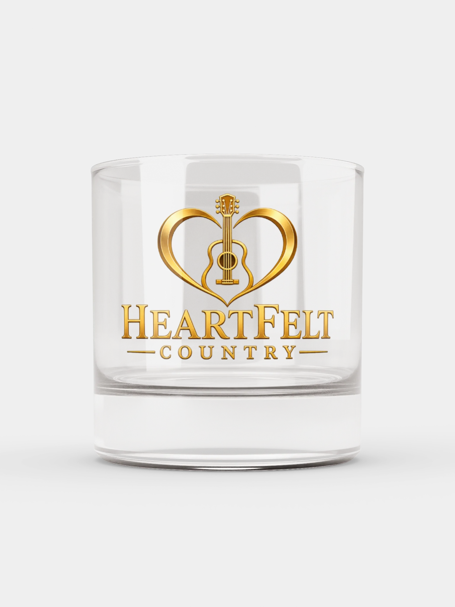 Heartfelt Country Guitar Heart Rocks Glass