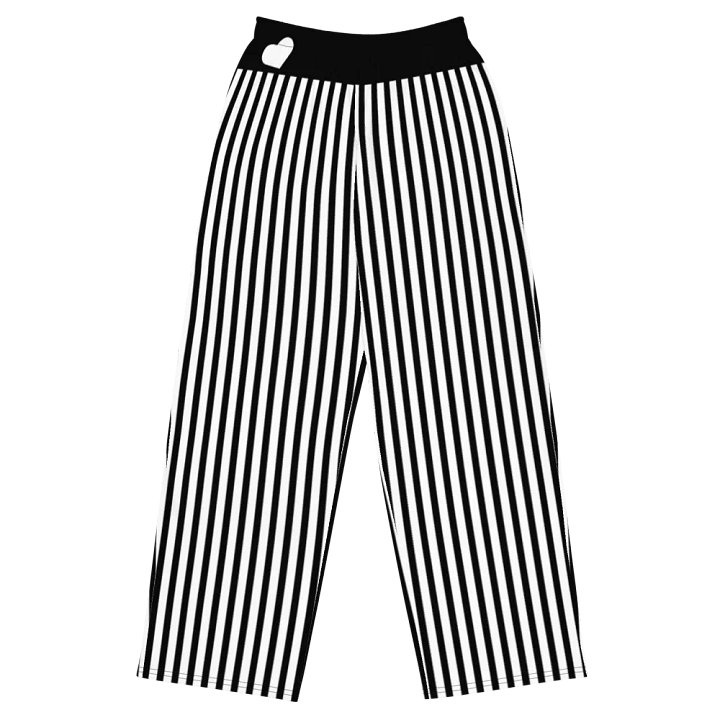 Black and White Thin Stripes/All-Over Wide Leg Pants Print by Sublicolor product image (1)
