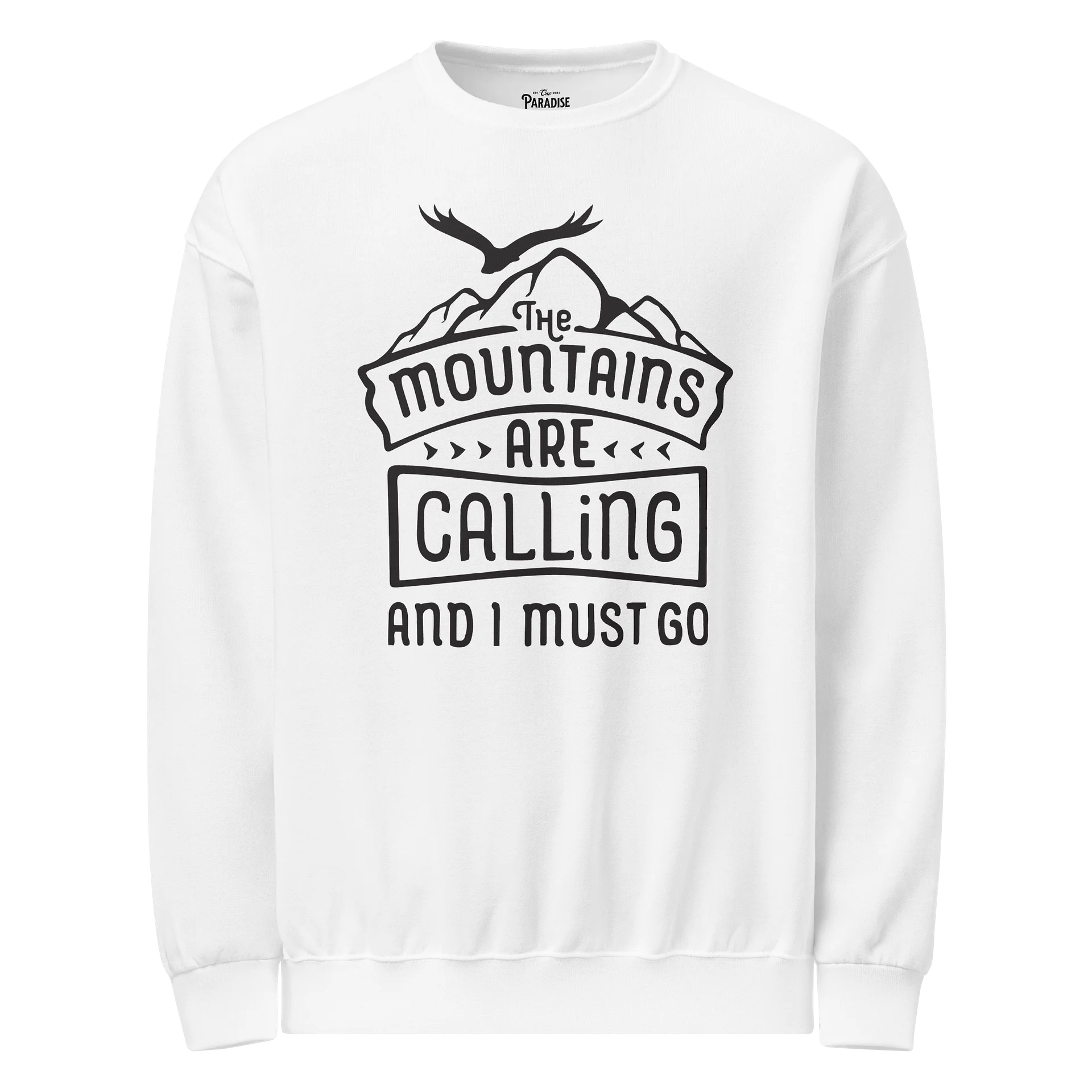 The Mountains Are Calling and I Must Go Crewneck Sweatshirt – Hiking & Outdoor Adventure Pullover product image (1)