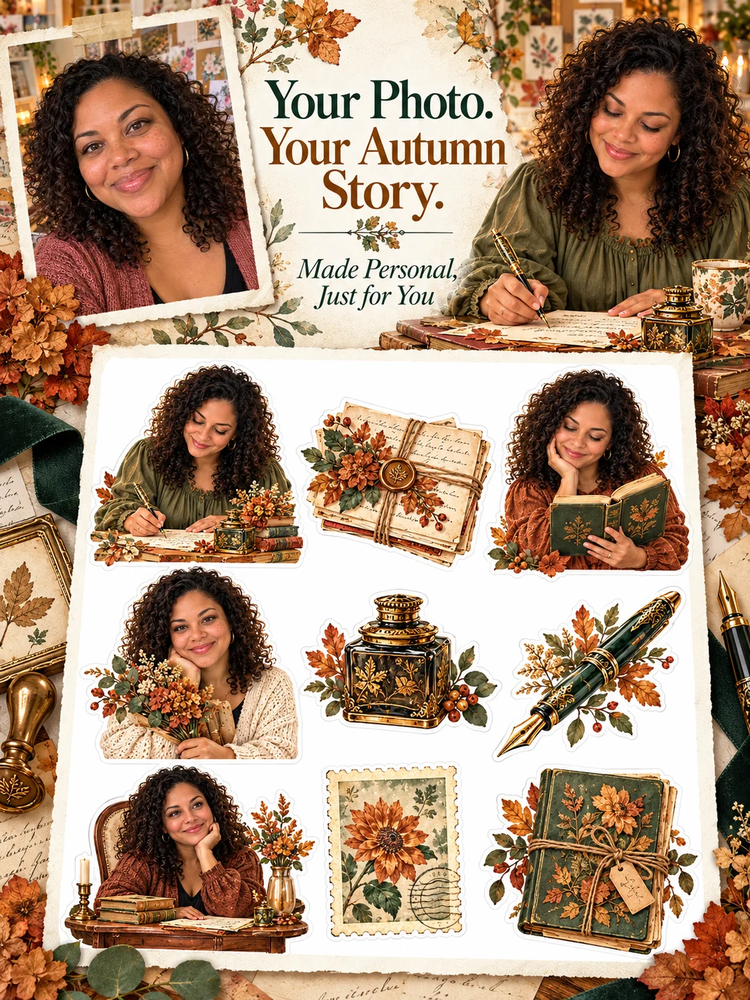 Personalized Fall Ephemera for Junk Journals: 40 Printable PDF Pages of Vintage Autumn Scenes, Cozy Decor, Pumpkins, Clothes & Woodland Animals for Scrapbooking, Collage, Mixed Media and Decoupage product image (4)