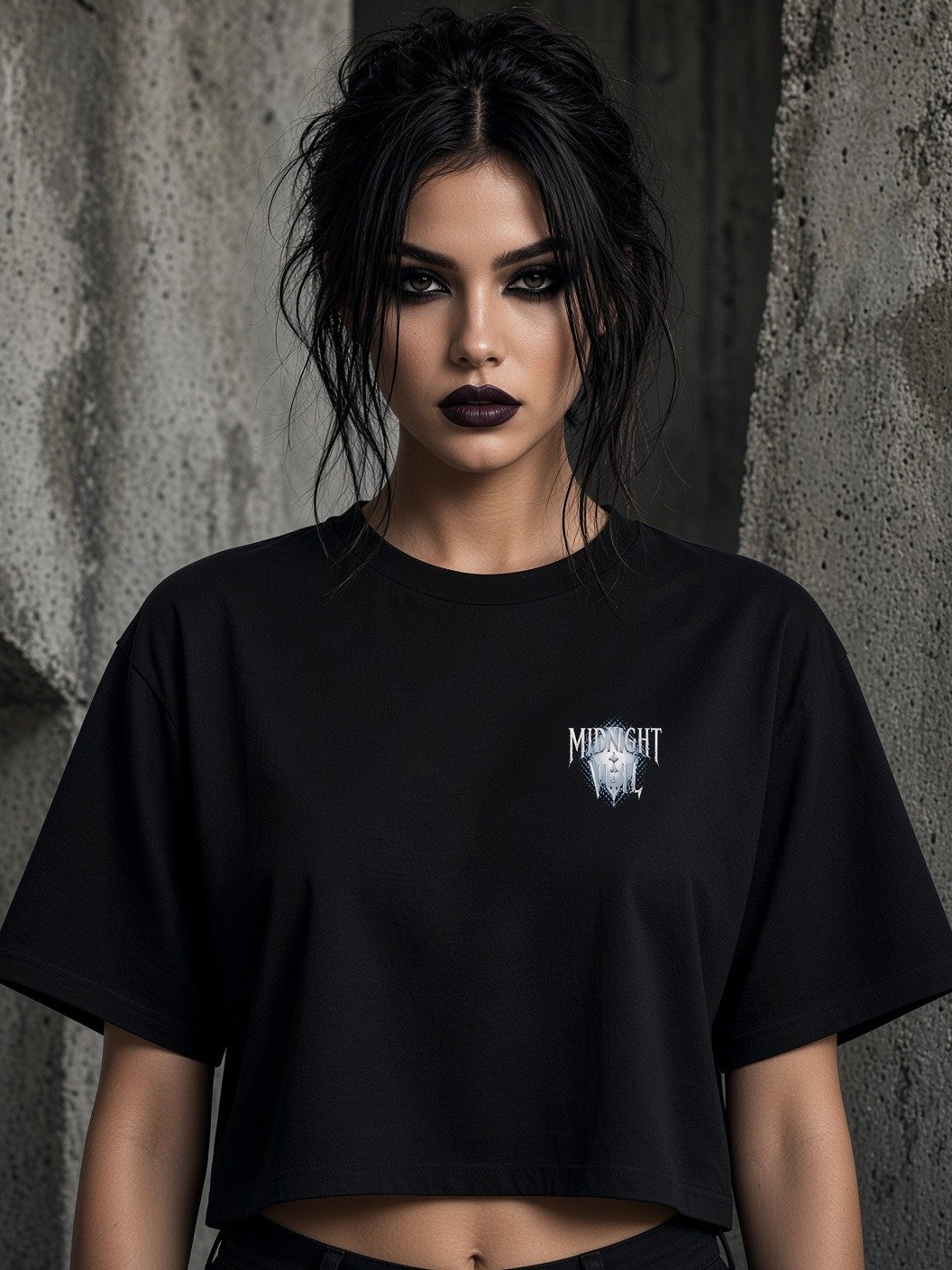 Midnight Veil Emblem Crop Tee product image (1)