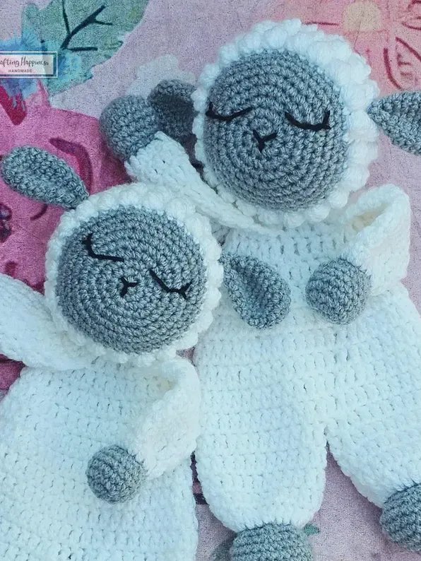 Lamb Ragdoll Crochet Pattern - Baby Lovey Blanket (PDF) - Crafting Happiness product image (3)