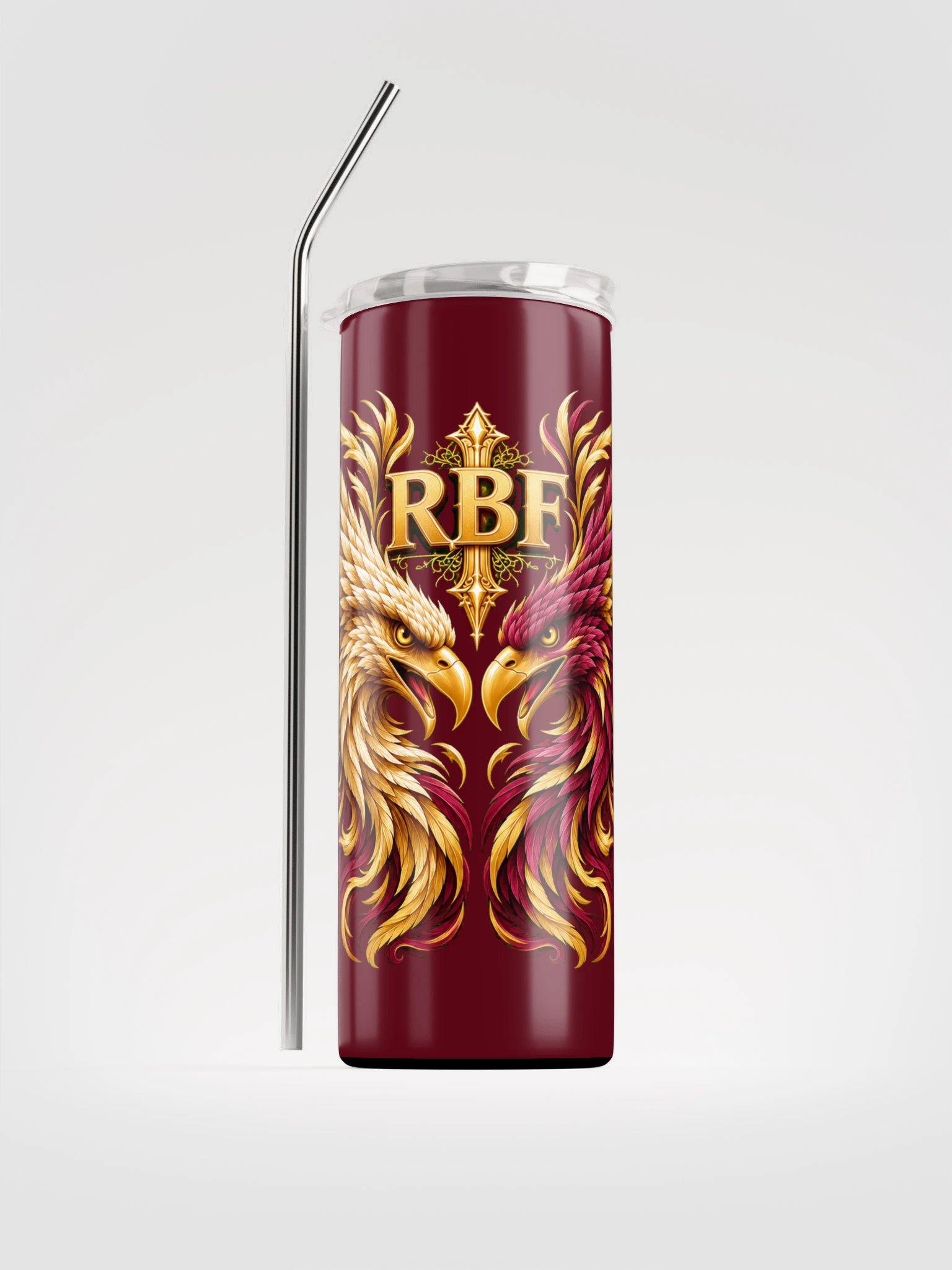 RBF Burgundy & Gold Eagle Tumbler product image (1)