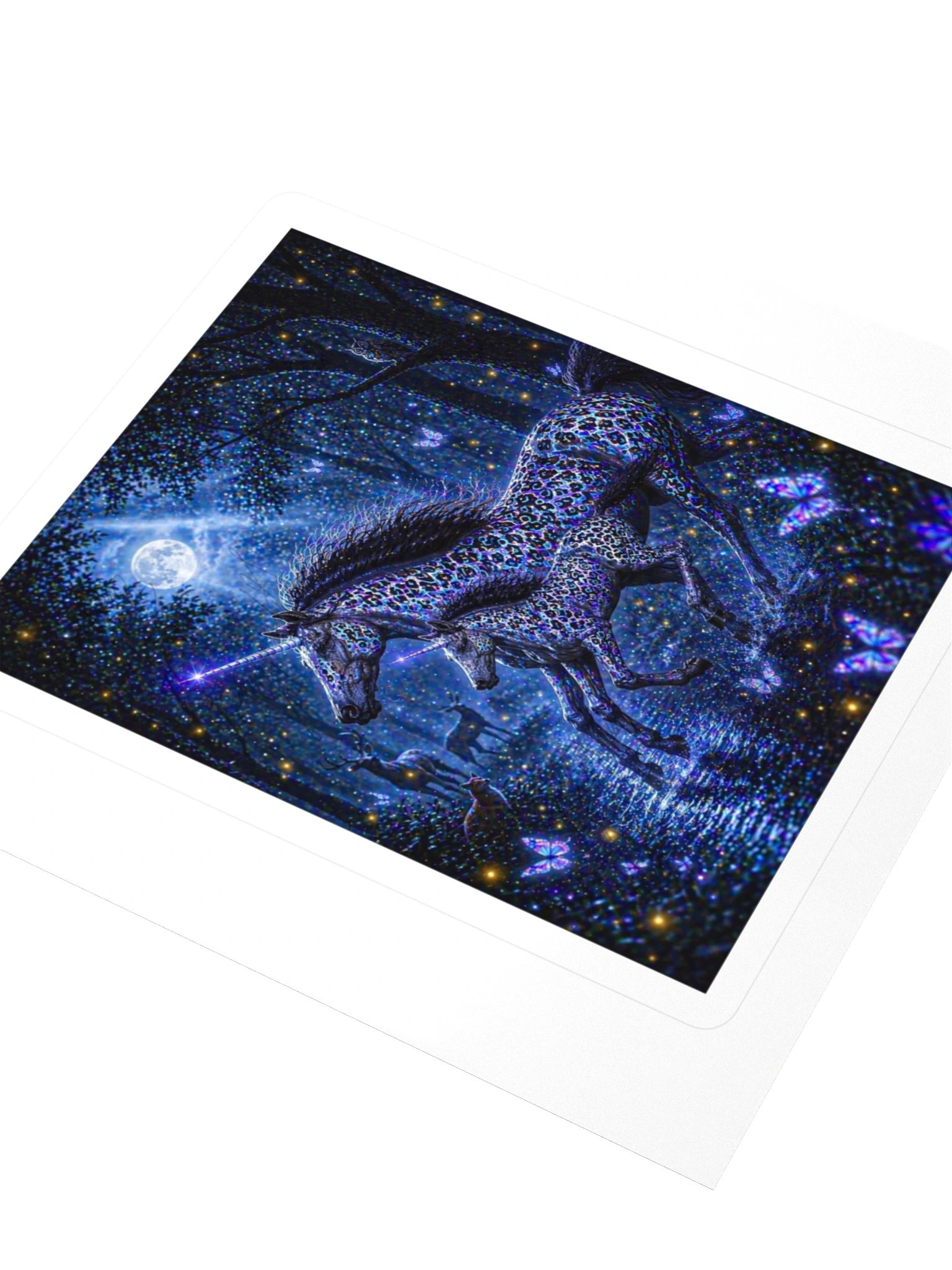 Moonlit Leopard Unicorns Kiss Cut Sticker product image (3)