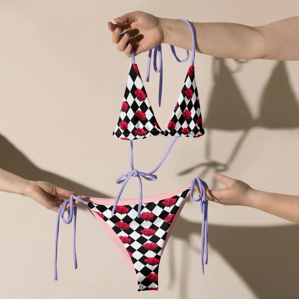 Rosy string bikini {black and white} product image (9)