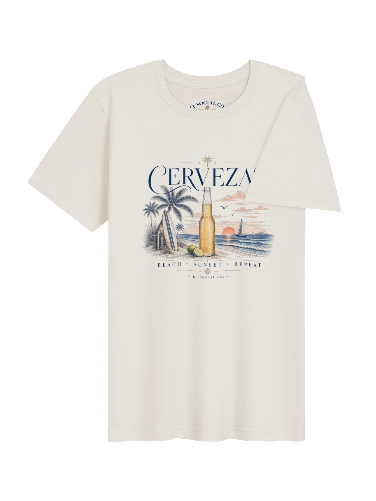 Cervezas Beach Sunset Repeat - Unisex Resort Tee product image (4)
