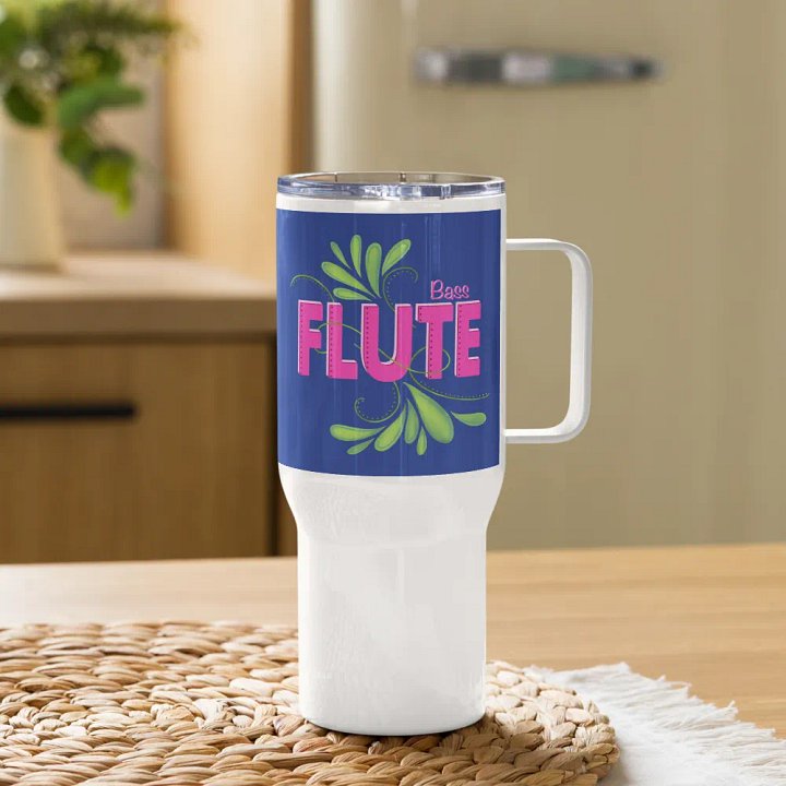 Flute Flourish Travel Mug with Handle - Bass product image (1)