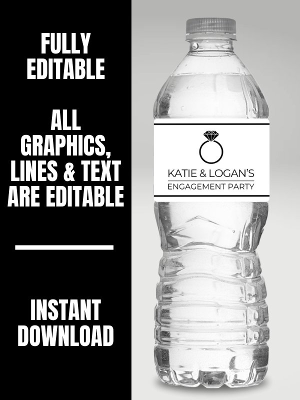 Wedding / Engagement Party Water Bottle Wrappers product image (6)