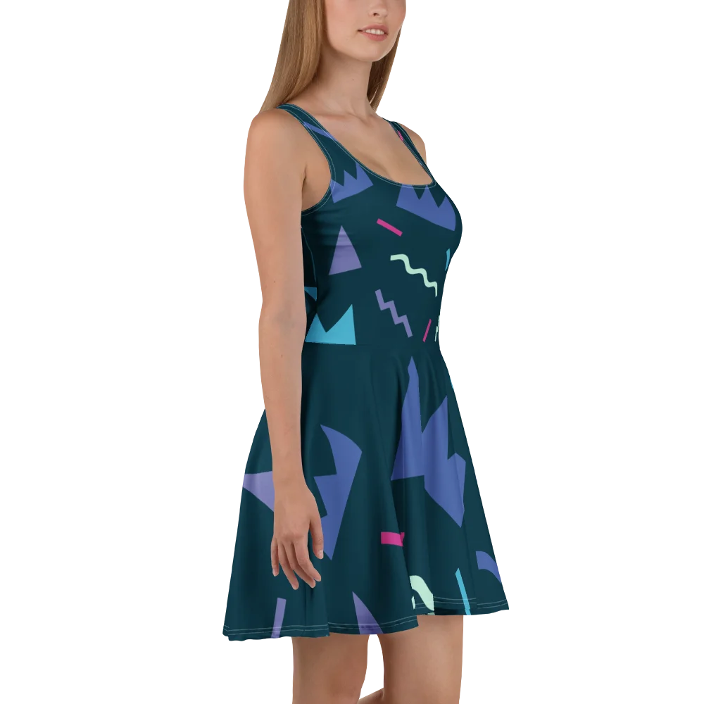 Retro Geometric Allure Skater Dress product image (3)