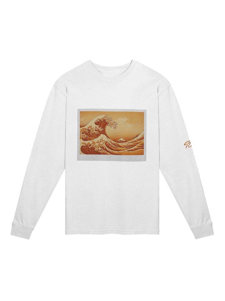 Orange Hokusai White Long Sleeve Tee product image (1)