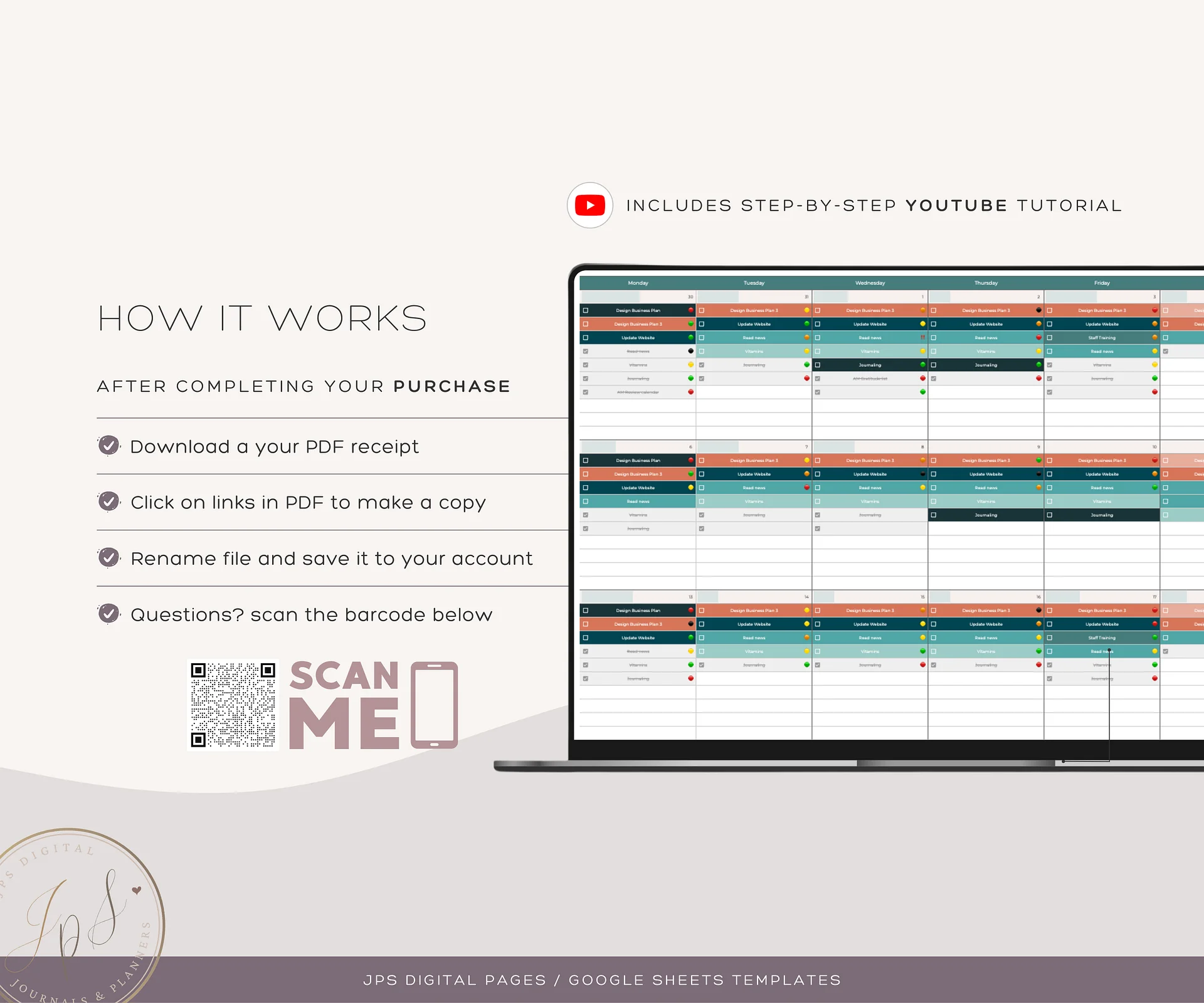 Time Blocking Planner, Google Sheets Template product image (10)
