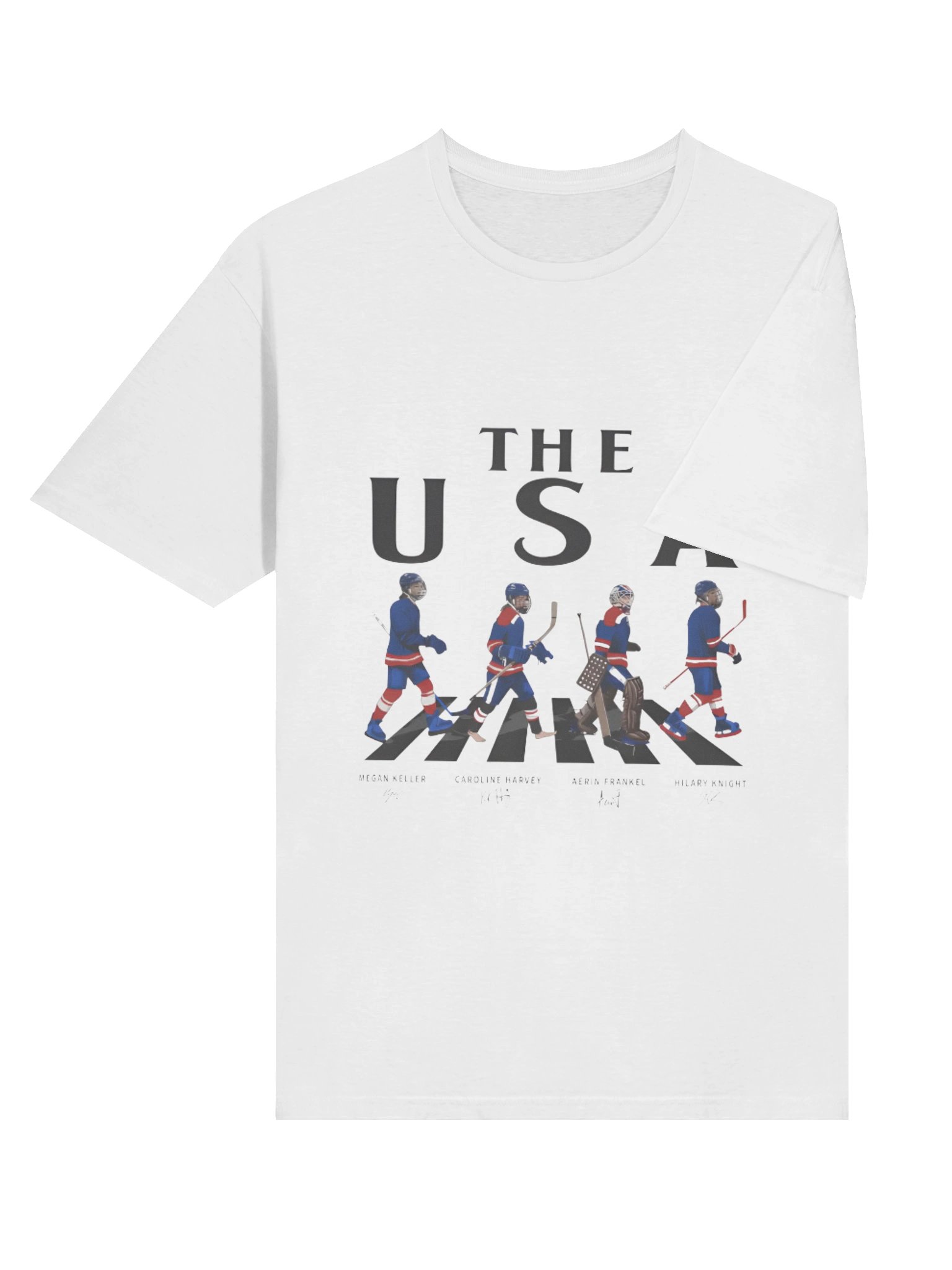 USA Women Ice Hockey Walking Road Signatures T-Shirt product image (4)
