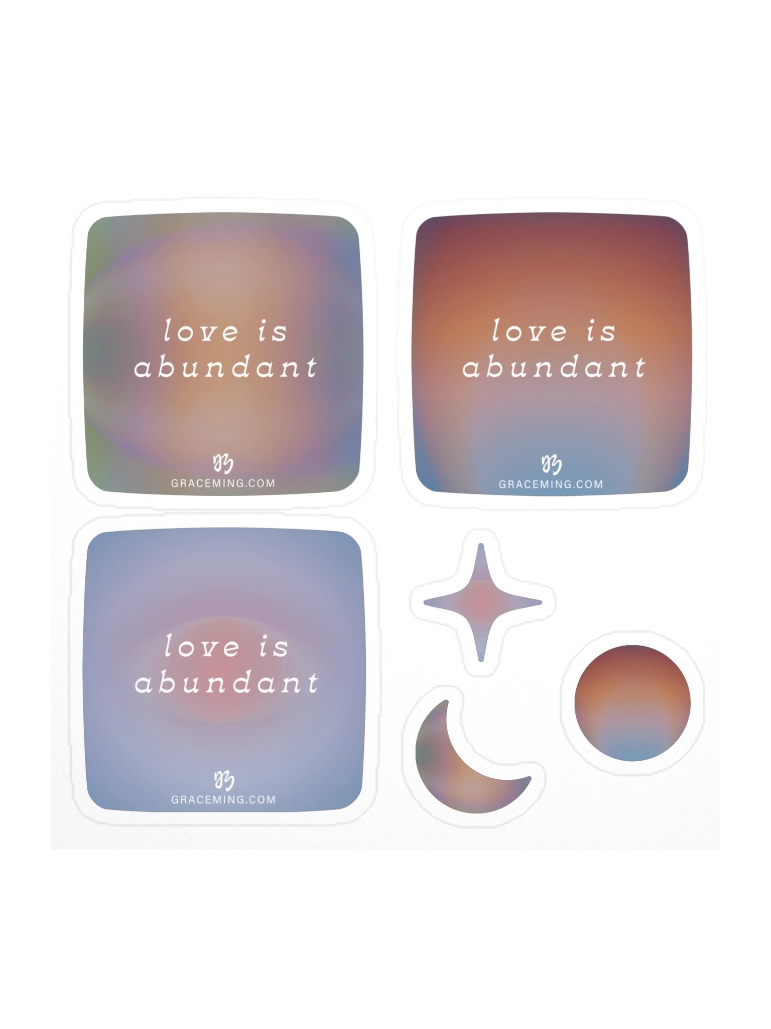 "love is abundant" - Sticker Sheet product image (1)