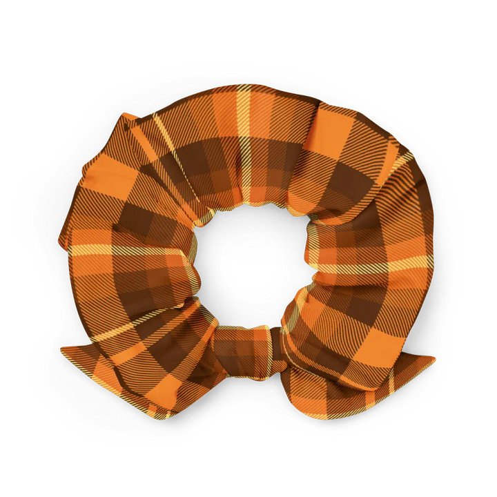 Pumpkin Spice Plaid Scrunchie with Bow product image (2)