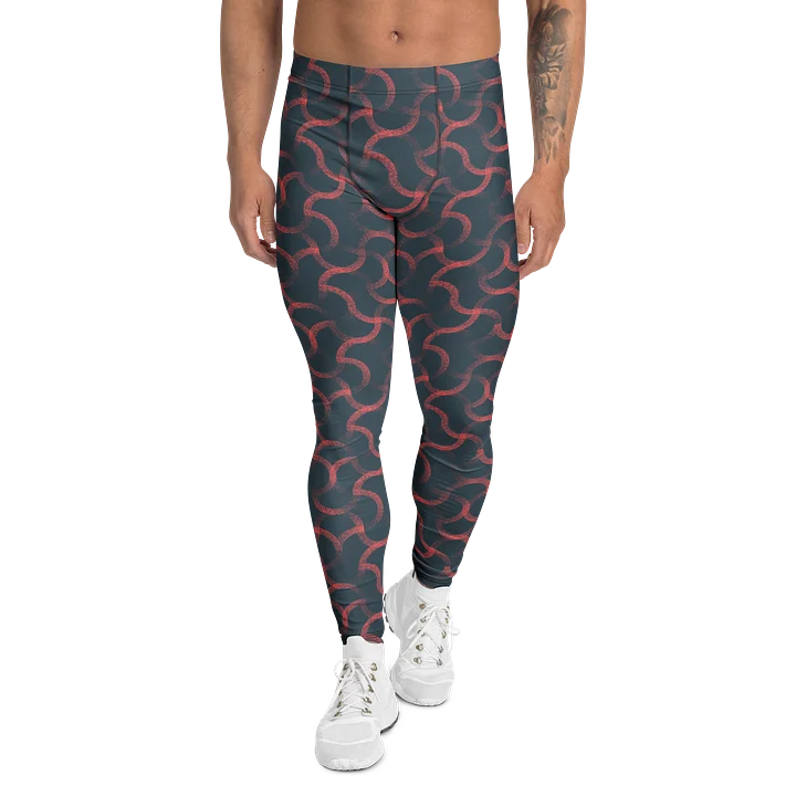 Stylish Crimson Wave Men's Leggings for Casual Comfort product image (1)
