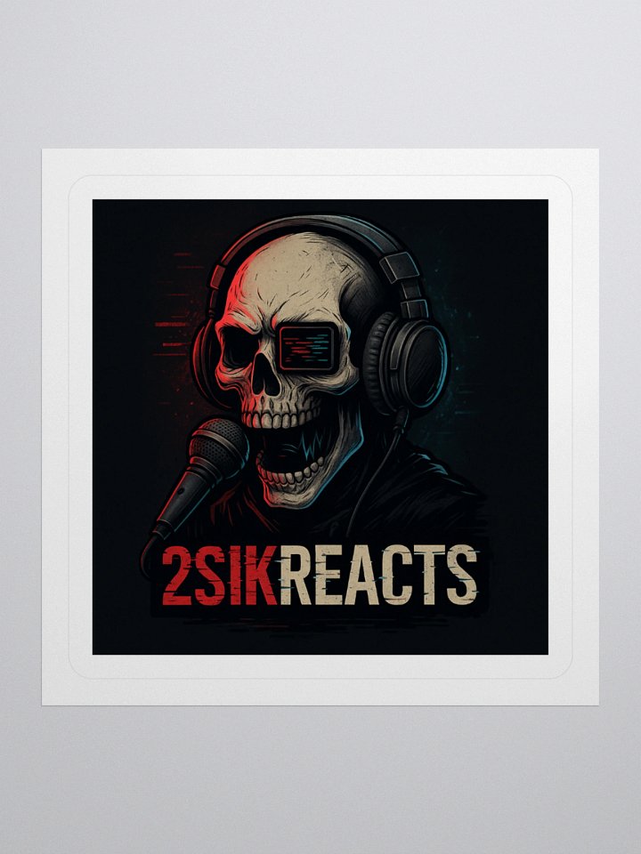 2SikReacts Logo Sticker – Skull Mic Edition product image (1)