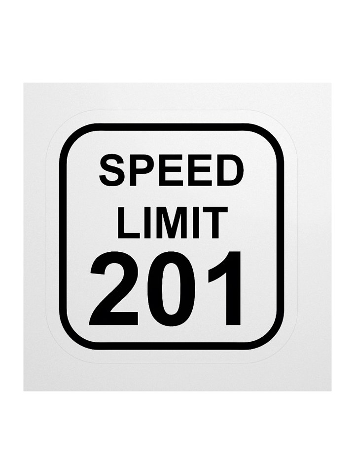 Speed Limit 201 Kiss Cut Sticker product image (1)