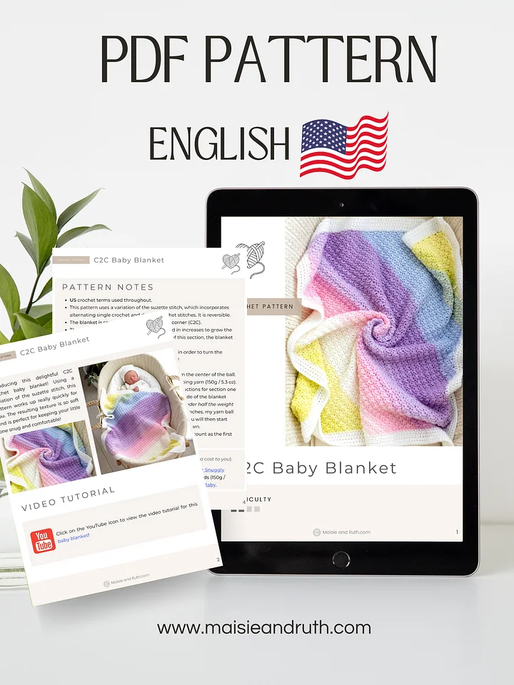 C2C Baby Blanket Crochet Pattern product image (2)