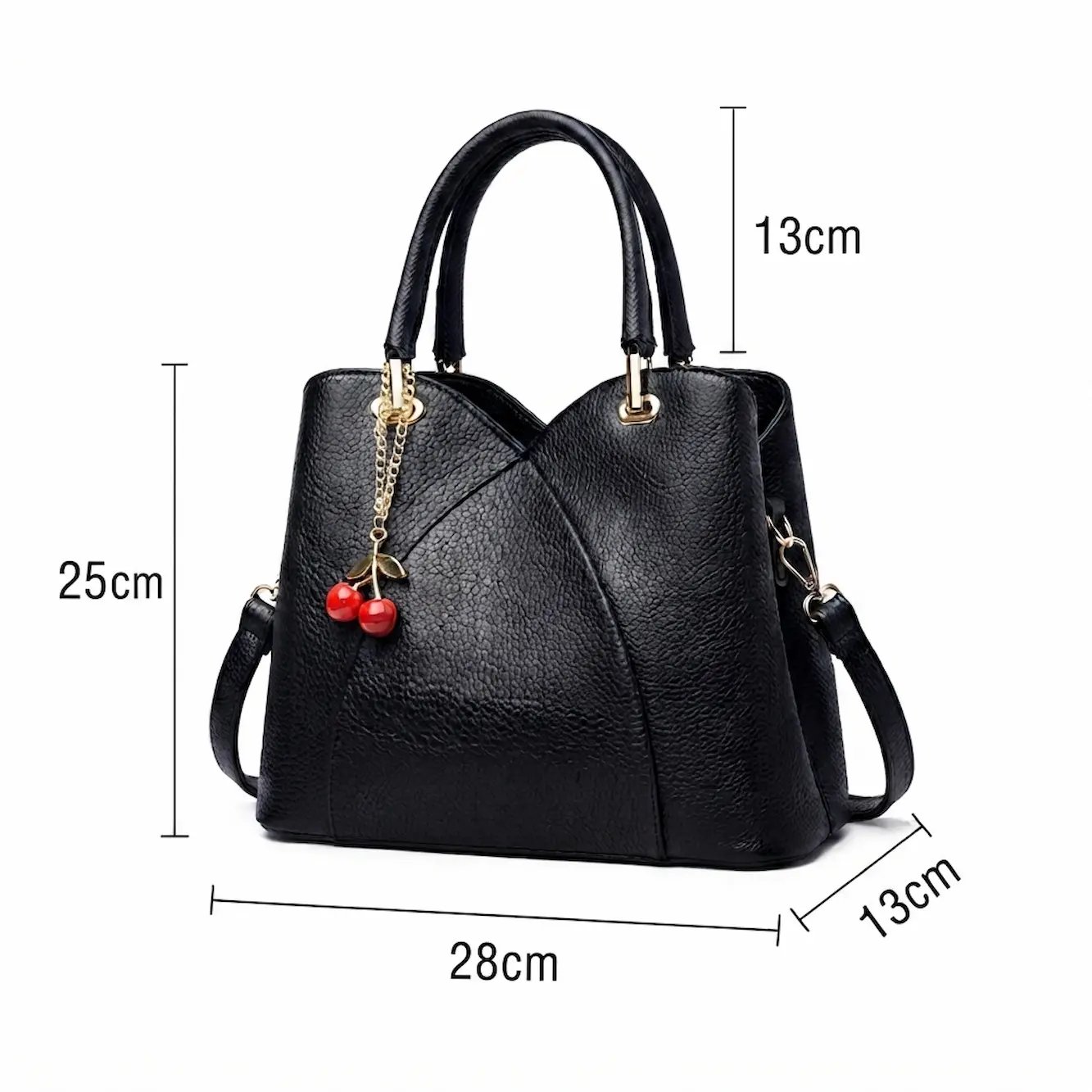 حقيبة يد نسائية أنيقة بتصميم الكرز الأحمر product image (3)