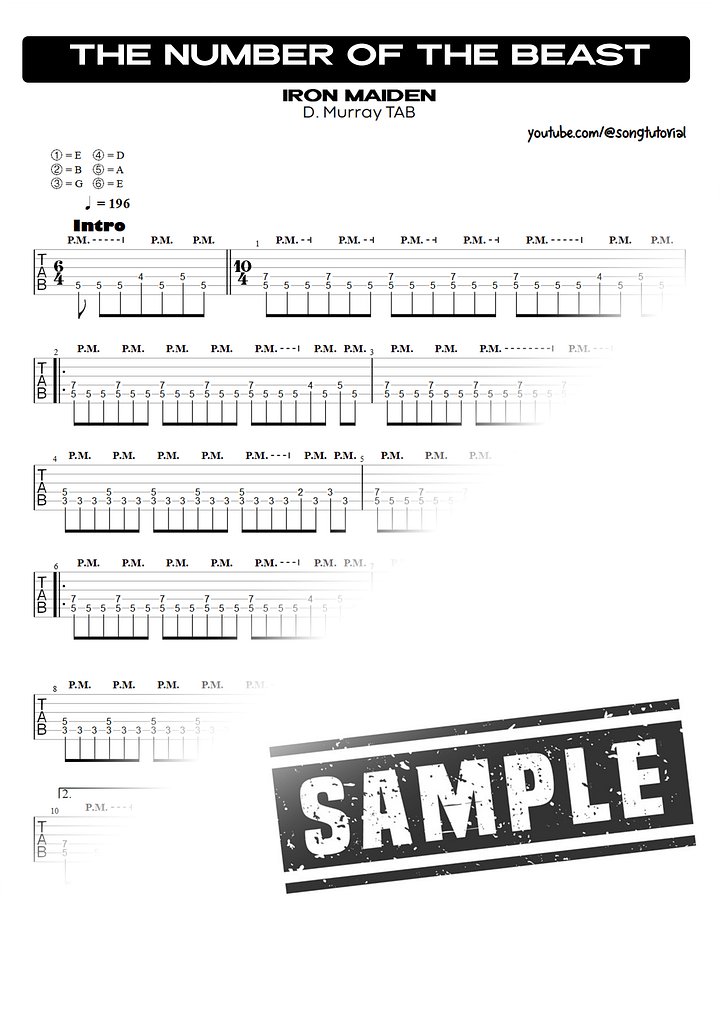 The Number of the Beast PDF TAB + Backing Track MP3 product image (2)