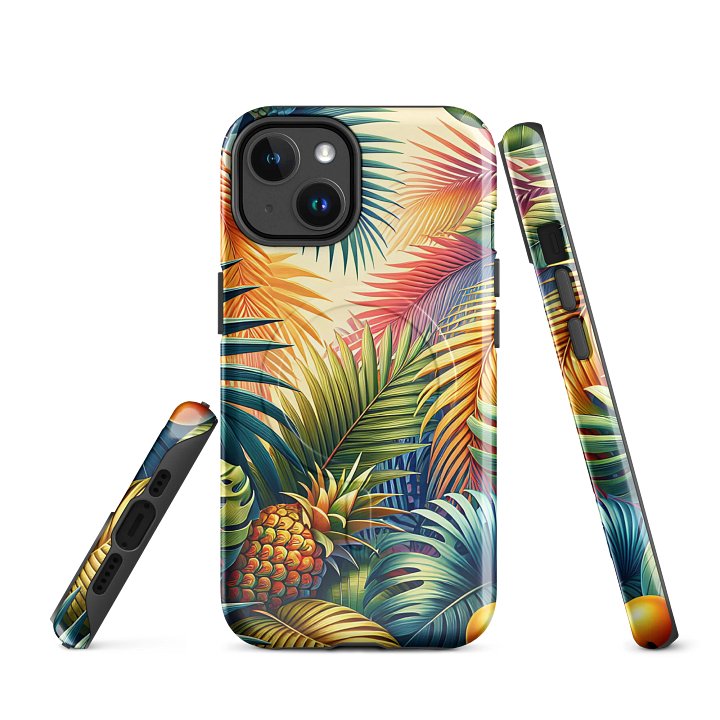 Tropical Jungle MagSafe® Tough iPhone® Case, MagSafe® iPhone® Tough Case, iPhone 14, iPhone 15, iPhone 16, Pro, Pro Max, Plus. product image (2)